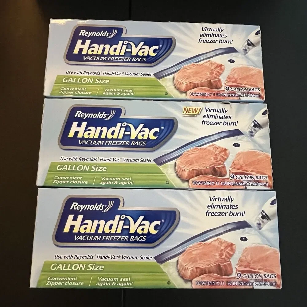 Reynolds Handi-Vac Vacuum Freezer Bags Gallon Size Lot of 3 27 Bags Total